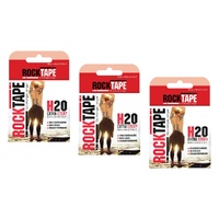 RockTape H2O Beige Sports Tape 5cm x 5m Pack of 3