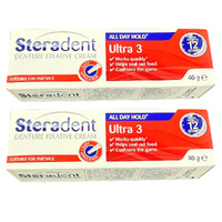 Steradent Denture Fixative Cream Ultra 3 2 Pack 40g Strong Hold