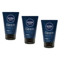 Nivea Men Deep Face & Beard Wash 100mL Pack of 3