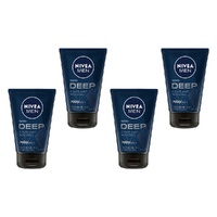 Nivea Men Deep Face & Beard Wash 100mL Pack of 4