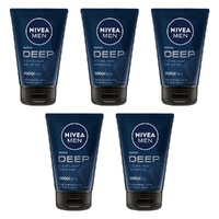 Nivea Men Deep Face & Beard Wash 100mL Pack of 5