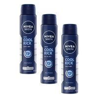 Nivea Men Cool Kick 72H Anti-Perspirant 250mL Pack of 3