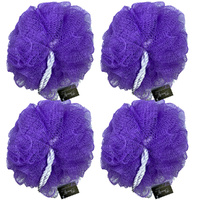 Beauty & Me Large Exfoliating Bath Shower Mesh Sponge Pouf Scrubber