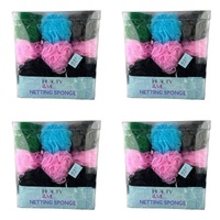 Beauty & Me Bath & Shower Netting Sponge Bright Tub of 36 Bundle of 4