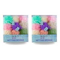 Beauty & Me Bath & Shower Netting Sponge Pastel Tub of 36 Bundle of 2