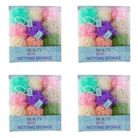 Beauty & Me Bath & Shower Netting Sponge Pastel Tub of 36 Bundle of 4