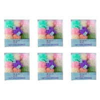 Beauty & Me Bath & Shower Netting Sponge Pastel Tub of 36 Bundle of 6