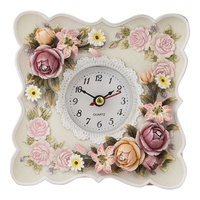 Elena Wall Clock Resin Material Square Home Decoration Analogue