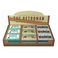 The Somerset Toiletry Co Retroman Soap 200g Assorted Counter Display of 18