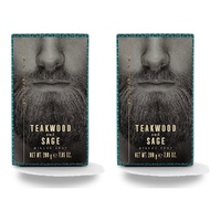 Ministry of Soap Woodsman's Teakwood and Sage Milled Soap 200g Pack of 2