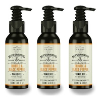 Scottish Fine Soaps Men's Grooming Thistle & Black Pepper Shave Gel 100mL Pack of 3