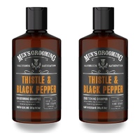 Scottish Fine Soaps Men's Grooming Thistle & Black Pepper Shampoo 300g Pack of 2