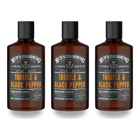 Scottish Fine Soaps Men's Grooming Thistle & Black Pepper Shampoo 300g Pack of 3