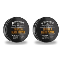 Scottish Fine Soaps Men's Grooming Thistle & Black Pepper Beard Balm 95mL Tin Pack of 2