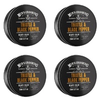 Scottish Fine Soaps Men's Grooming Thistle & Black Pepper Beard Balm 95mL Tin Pack of 4