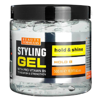 Beauty Formulas Hair Styling Gel With Pro Vitamin B5 Hold & Shine 500ml (Clear)