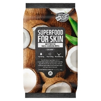 Superfood For Skin Moisturizing Facial Cleansing Wipes Coconut 25 Pack Face Care