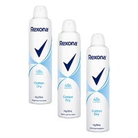 Rexona Antiperspirant Aerosol Deodorant Cotton Dry 250mL Pack of 3