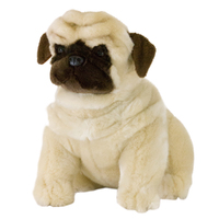 Bocchetta Plush Toys "Carlotta"Pug Dog Stuffed Animal Sitting Fawn Medium 26cm