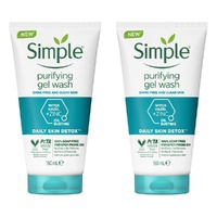 Simple Daily Skin Detox Purifying Facial Wash 150mL Pack of 2