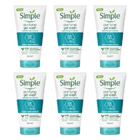 Simple Daily Skin Detox Purifying Facial Wash 150mL Pack of 6