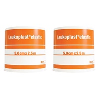 Leukoplast Elastic Zinc Oxide Tape Tan 5cm x 2.5m Pack of 2