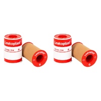 Leuko Leukoplast Standard Plastic Medical Tape Tan 7.5cm x 5m 4 Pack Bundle of 2