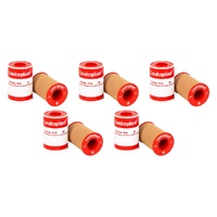 Leuko Leukoplast Standard Plastic Medical Tape Tan 7.5cm x 5m 4 Pack Bundle of 5