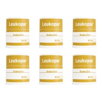 Leukopor Low Allergy Tape 5cm x 5m Pack of 6