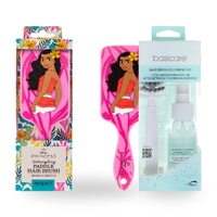 Disney Moana Paddle Brush Detangling Hair Brush + Brush Cleaning Kit