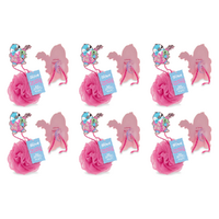 Disney Stitch Pamper Body Exfoliator Pink Shower Puff Bath Gift Pack of 6