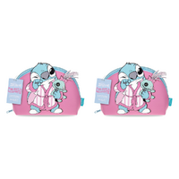 Disney Stitch Pamper Pink Cosmetic Bag Makeup Toiletry Bag Gift Pack of 2