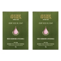 Hemp Worx Rose Geranium & Patchouli Soap 120g Pack of 2