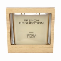 French Connection Wooden Range Candle Orange Ginger 200g
