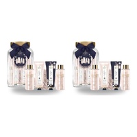 Luxury Bathing Co Velvet Rose & Peony Ultimate Gift Set Jar with Body Puff Bundle of 2