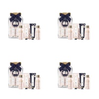 Luxury Bathing Co Velvet Rose & Peony Ultimate Gift Set Jar with Body Puff Bundle of 4