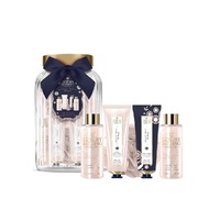 Luxury Bathing Co Velvet Rose & Peony Ultimate Gift Set Jar with Body Puff