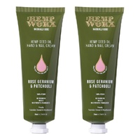 Hemp Worx Rose Geranium & Patchouli Hand Cream 75mL Pack of 2