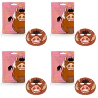 Disney The Lion King Pumbaa Cosmetic Sheet Mask 25mL Counter Display of 12 Bundle of 4