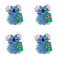 Disney Stitch Stitch-mas Body Exfoliator Puff with Christmas Tree Headband Pack of 4
