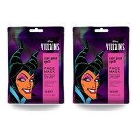 Disney Villains Maleficent Cast Your Spell Sheet Face Mask Counter Display of 12 Bundle of 2