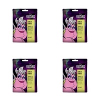 Disney Villains Ursula Cause Chaos Sheet Face Mask Counter Display of 12 Bundle of 4