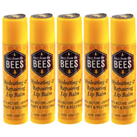 A Buzz From The Bees Lip Balm Jarrah Honey Beeswax Natural AU Made Pack of 5