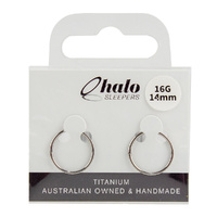 Halo Sleepers 14mm Solid Sterling Silver Sleeper Earrings 16G Handmade