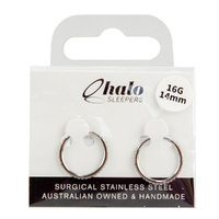 Halo Sleepers 14mm Gem Huggie Earrings Stainless Steel 16G Hypoallergenic