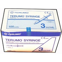 Terumo Syringe 3mL Luer Slip Box of 100