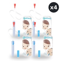 NoseFrida Baby Snot Sucker Nasal Aspirator + 4 Filters BPA-Free & Dishwasher Safe Pack of 4