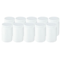 White HDPE Jar 300mL Tamper-Evident Cap 10 Pack
