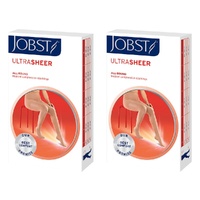JOBST UltraSheer Knee High Closed Toe Natural Small 15-20mmHg Pack of 2