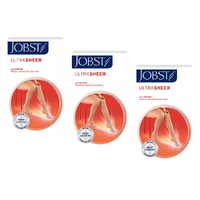 JOBST Ultrasheer Knee High Medium Black 15-20mmHg Pack of 3